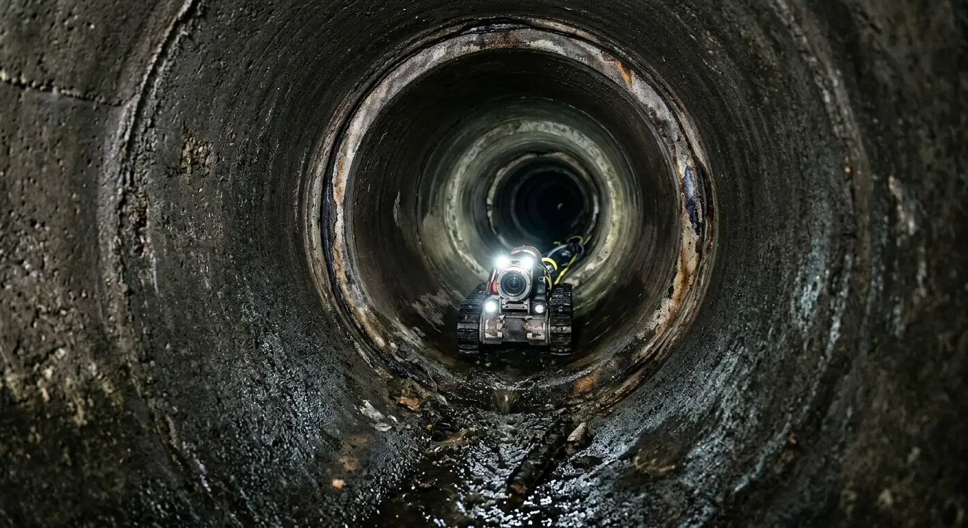 Robotic sewer camera inspecting pipe interior for Sewer Line Repair in Gibsonton